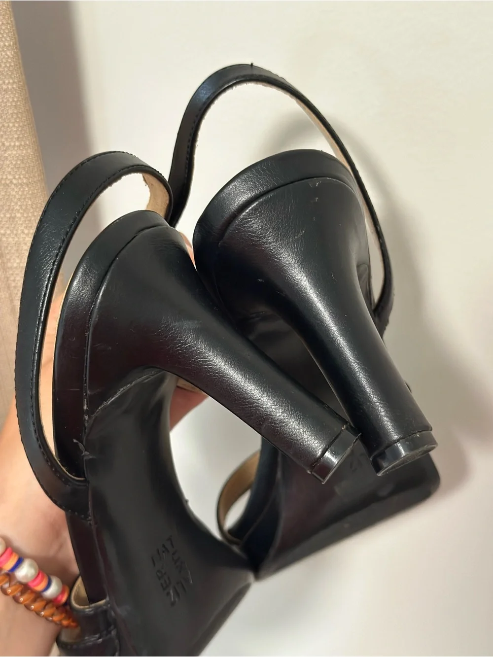 Naturalizer Brenta Strappy Black Heel Sandals
